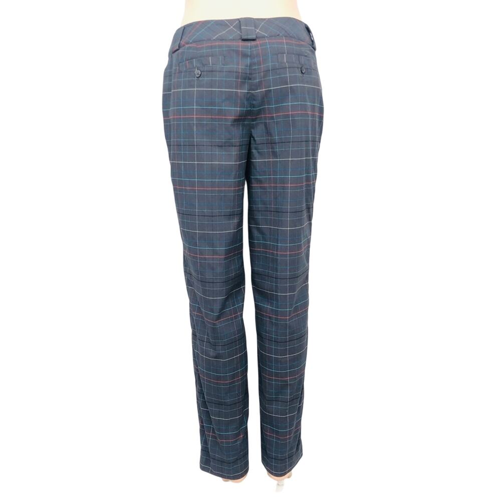 Slazenger Graphite Black Coral Turquoise Tan Plaid Activewear Pants with Pockets - Picture 2 of 16